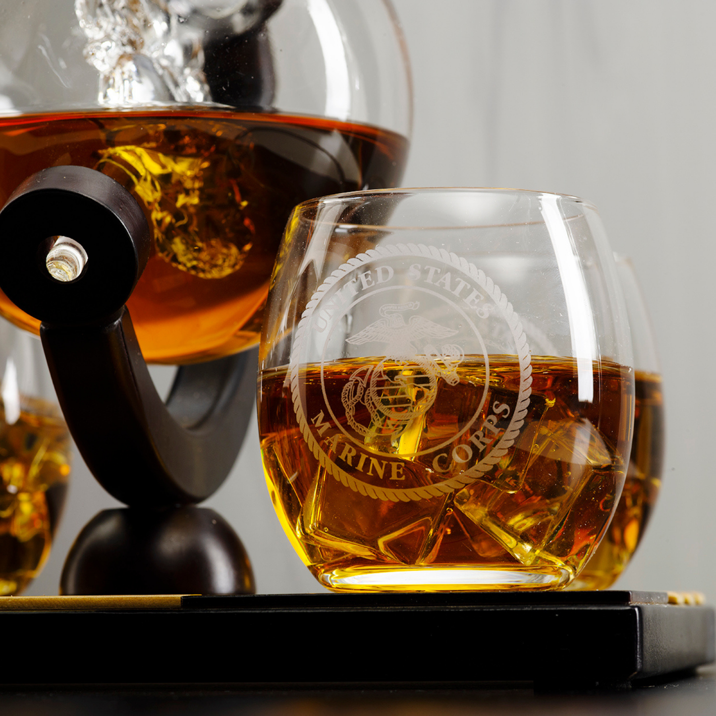 Marine Decanter Set With 4 Whiskey Glasses 1000ml Marines Gift Decanter by The Wine Savant