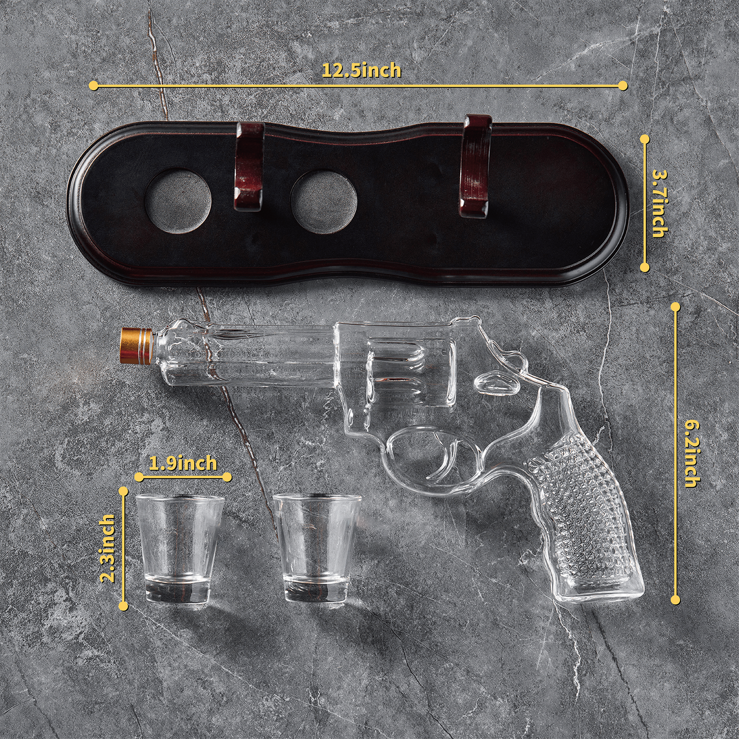 Gun Whiskey Decanter Set — Pistol, 300ml with Shot Glass