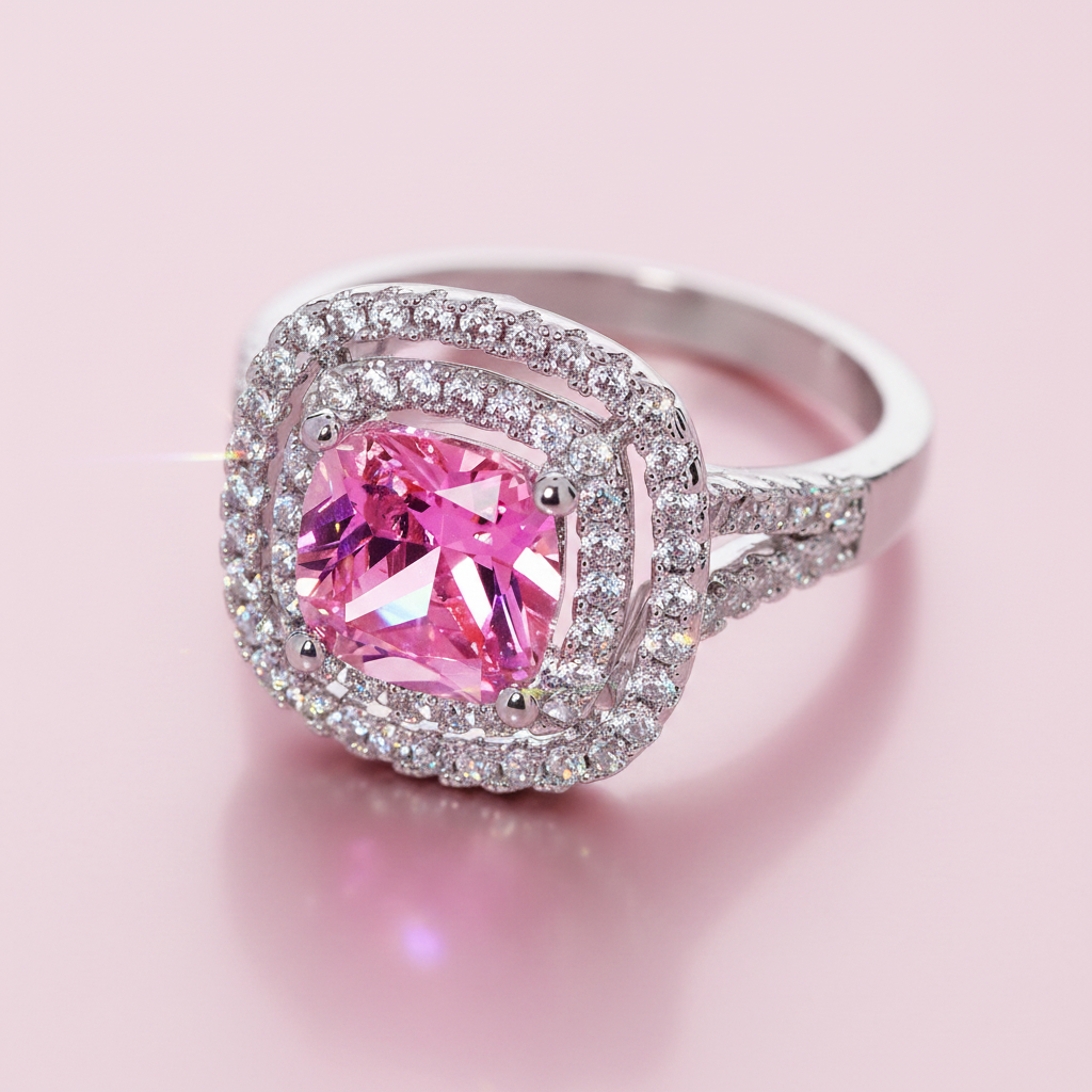 Pink Lantern Ring - Close Up