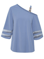 Western Chic One Shoulder Blouse