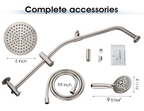 Shower Head Combo-Shower Head with Solid Brass Rail and Diverter