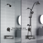Shower Head Combo-Shower Head with Solid Brass Rail and Diverter