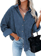 Corduroy Country Chic Shirt – Stylish Single-Breasted Cowgirl Shirt