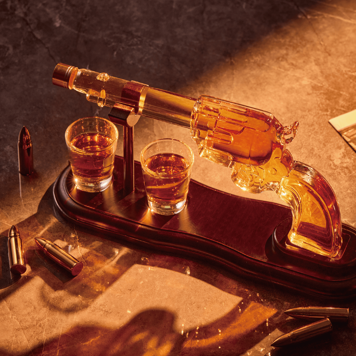 Revolver Whiskey Decanter Set — 240ml with Shot Glass