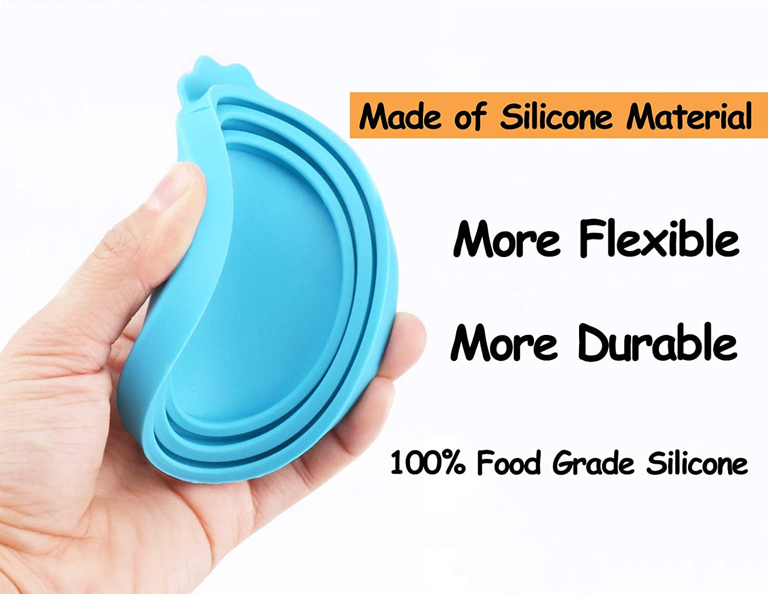 Pet Food Can Lids, Silicone Can Lids Covers for Dog and Cat Food, Universal Size Fits All Standard Size Dog and Cat Can Tops (3 Pack & Spoon, Multi-Colored)