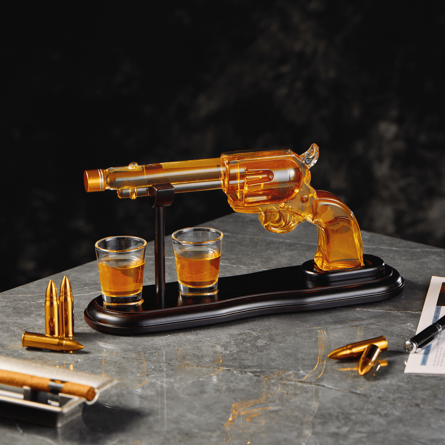 Revolver Whiskey Decanter Set — 240ml with Shot Glass