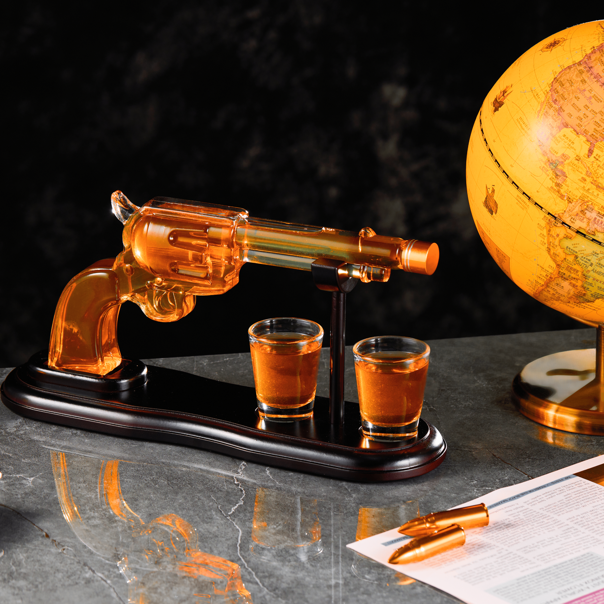 Revolver Whiskey Decanter Set — 240ml with Shot Glass