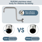 Bright Showers Shower Head Extension Arm with Flange S Shaped High Rise Extender,13 Inch