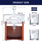 Whiskey & Wine Decanter Set 1250ml with 2 Whiskey Glasses, Liquor Dispenser For Home Bar, Ship Whiskey & Wine Decanter - Gift for Dad, Husband or Boyfriend - The Wine Savant Lead-Free Crystal Glass