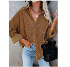 Corduroy Country Chic Shirt – Stylish Single-Breasted Cowgirl Shirt