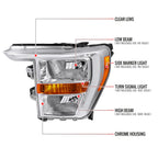 Spec-D 21-23 Ford F-150 Headlights OEM Style Chrome Halogen.