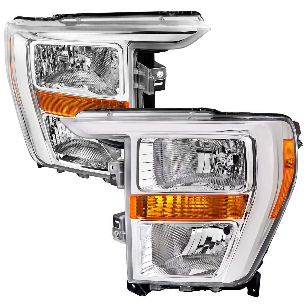 Spec-D 21-23 Ford F-150 Headlights OEM Style Chrome Halogen.