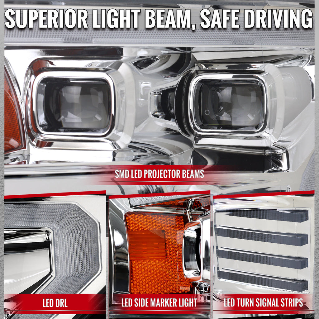 Spec-D 15-17 Ford F-150 Headlights Full LED Switchback Sequential.