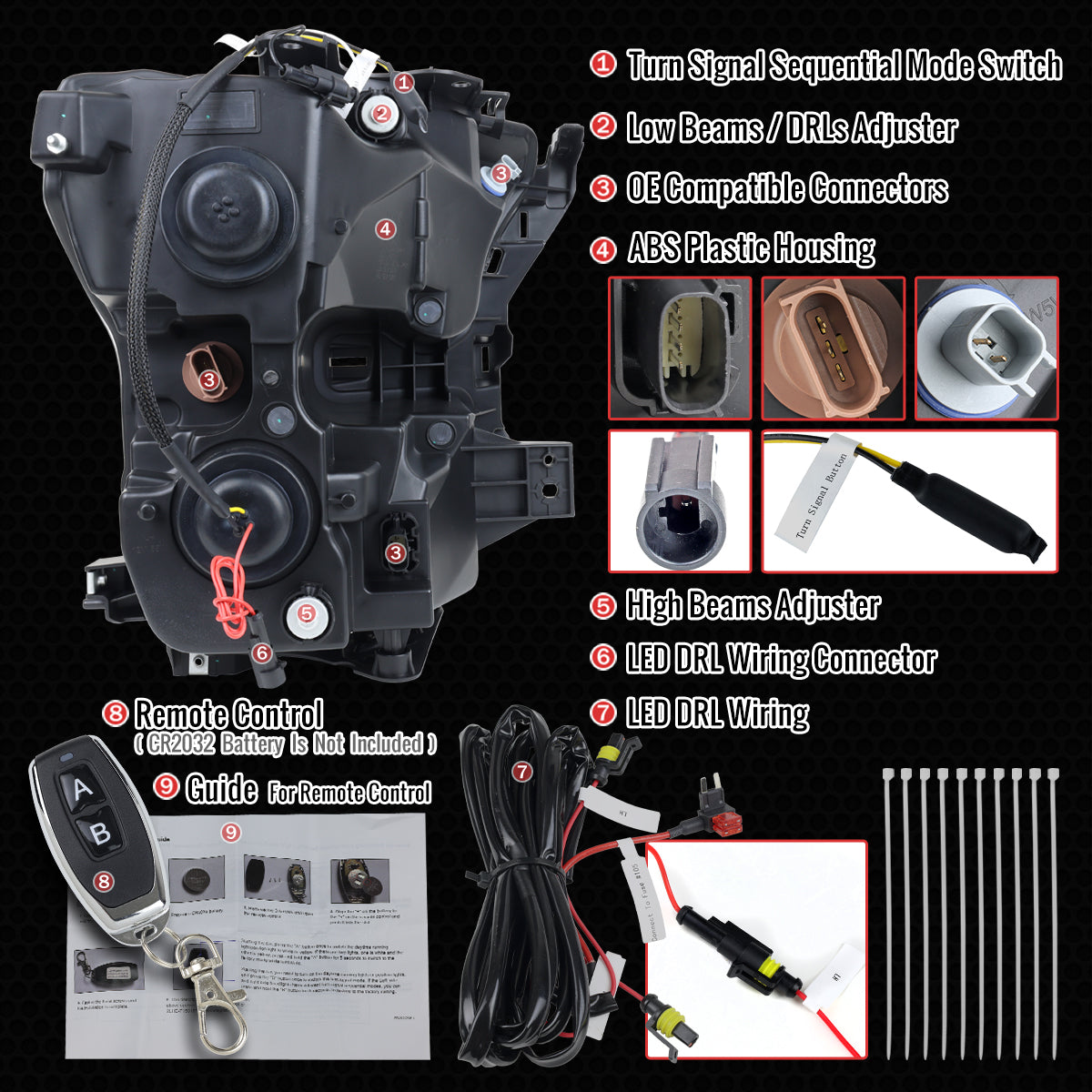 Spec-D 15-17 Ford F-150 Headlights Full LED Switchback Sequential.