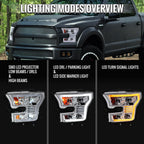 Spec-D 15-17 Ford F-150 Headlights Full LED Switchback Sequential.