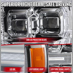 Spec-D 21-23 Ford F-150 OEM LED Headlights Full Sequential Chrome