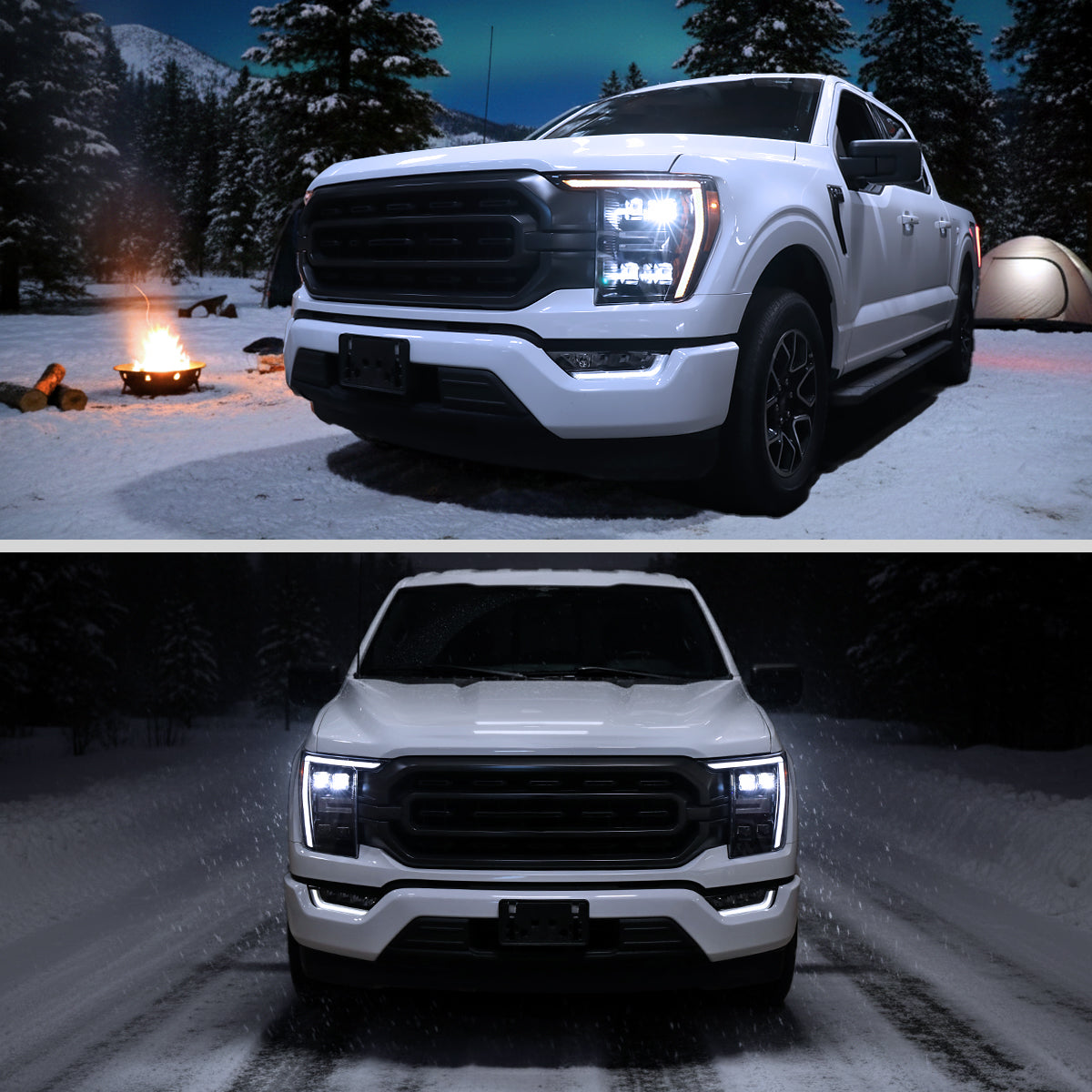 Spec-D 21-23 F-150 SEQ LED Projector Headlights OEM LED Smoked