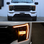 Spec-D 21-23 F-150 SEQ LED Projector Headlights OEM LED Smoked