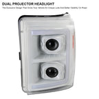 Spec-D 11-16 F250/F350/F450/F550 Headlights Sequential White/Clear