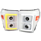 Spec-D 11-16 F250/F350/F450/F550 Headlights Sequential White/Clear