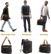 3 in 1 Laptop Backpack, 17.3 Inch Computer Bags for Travel Bussiness School Men Women, Black