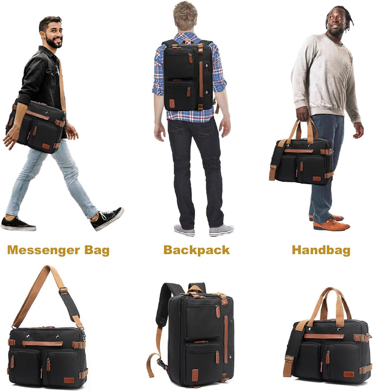 3 in 1 Laptop Backpack, 17.3 Inch Computer Bags for Travel Bussiness School Men Women, Black