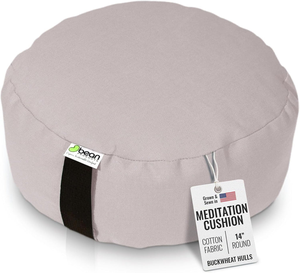 Zafu Meditation Cushion - round & XL Oval - Handcrafted in the USA with Organic Materials - Removable Cover for Easy Cleaning - Filled with 100% Organic Buckwheat