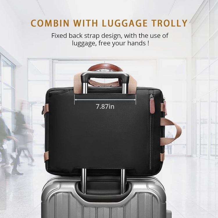 3 in 1 Laptop Backpack, 17.3 Inch Computer Bags for Travel Bussiness School Men Women, Black