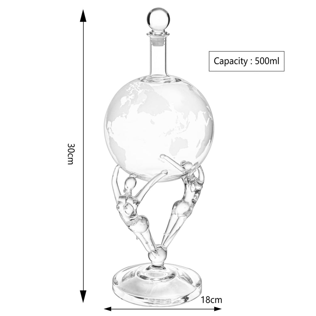 Lovers Globe Whiskey Decanter — 500ml, 12" Tall