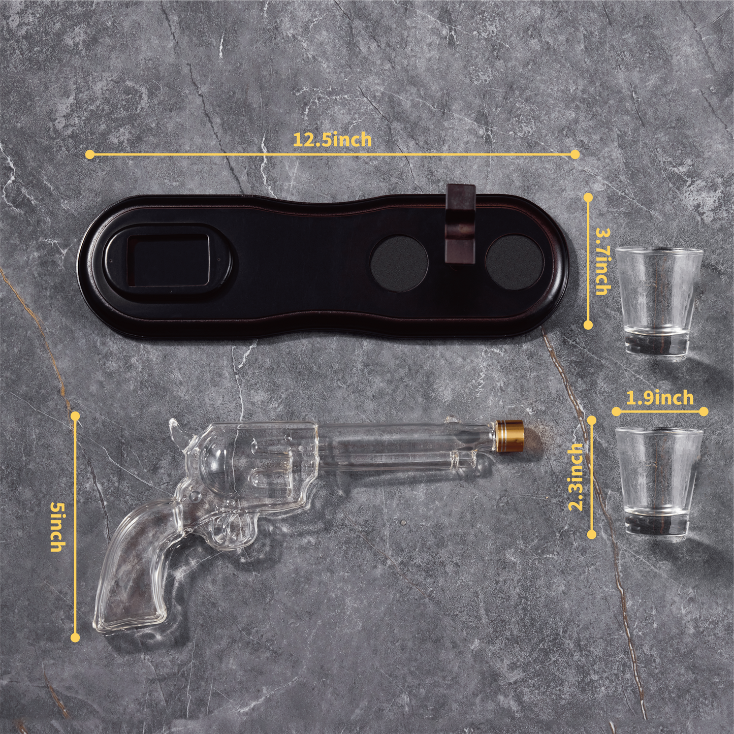 Revolver Whiskey Decanter Set — 240ml with Shot Glass