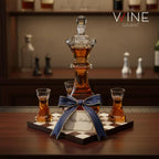 Chess Whiskey Decanter Set — Queen Decanter 750ml with 4 Rook Shot Glasses