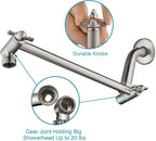 Bright Showers Rain Shower Head with 10 Inch Adjustable Extension Arm, 8 Inch Square Showerhead