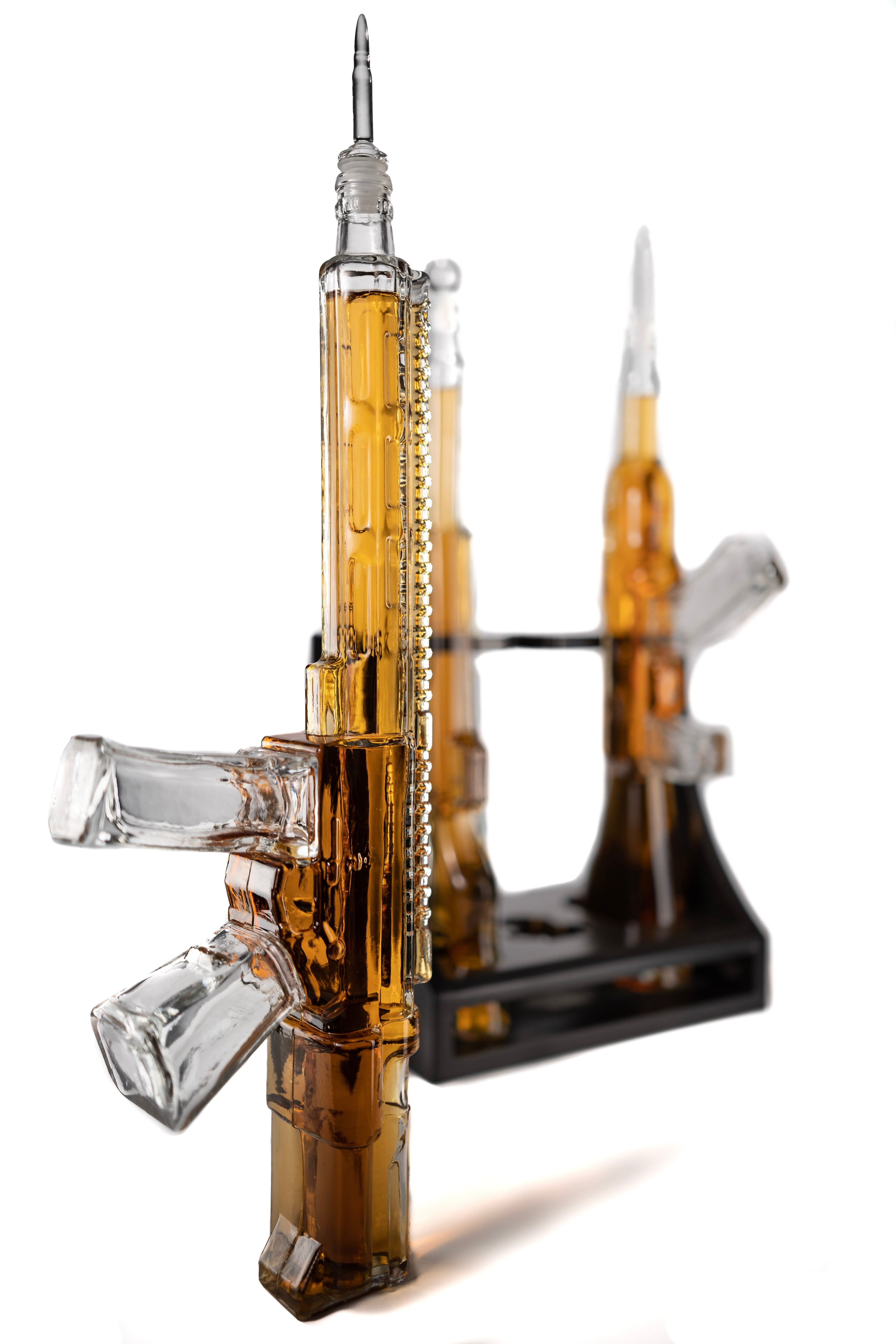 3 Gun Whiskey Decanter Set — AR-15, AK-47 & Rifle, 1000ml