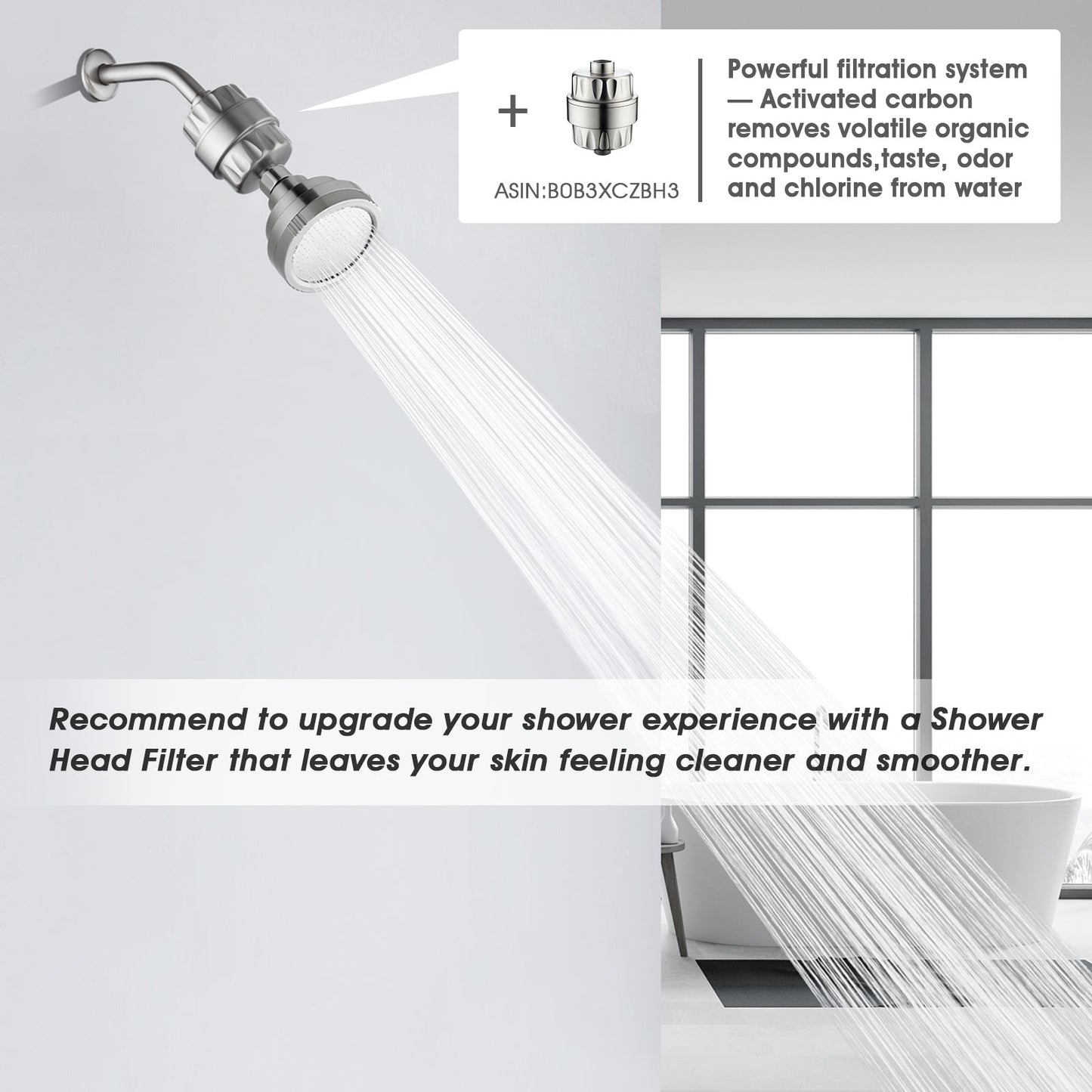 High Pressure Rain Shower Head, Angle Adjustable