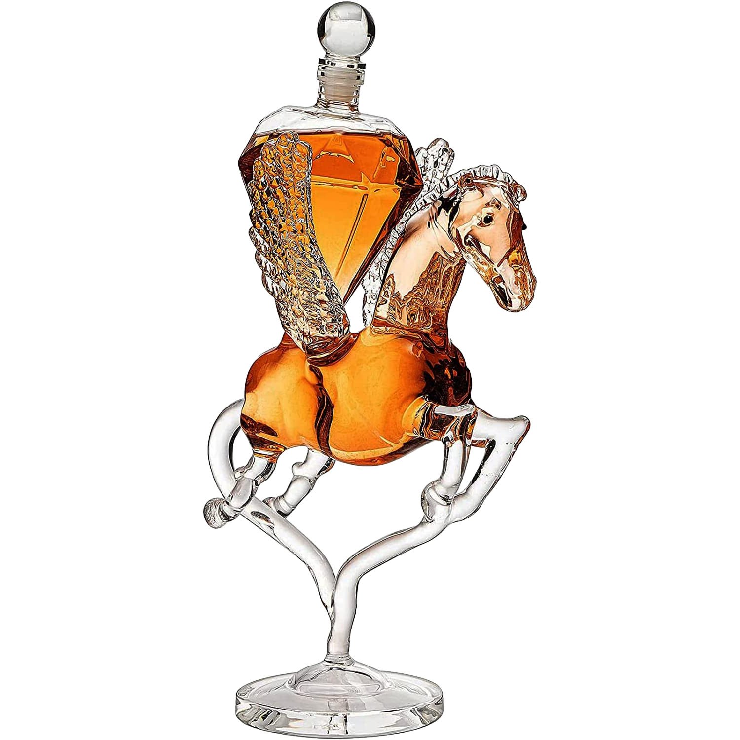 Pegasus Whiskey Decanter — 500ml, 12" Handcrafted Borosilicate Glass