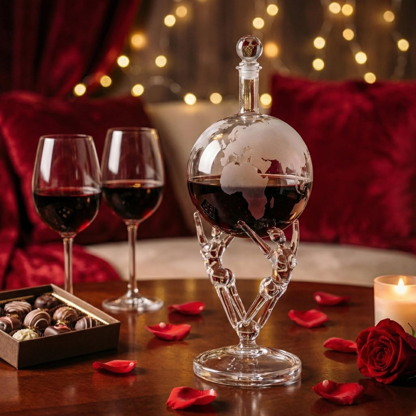 Lovers Globe Whiskey Decanter — 500ml, 12" Tall