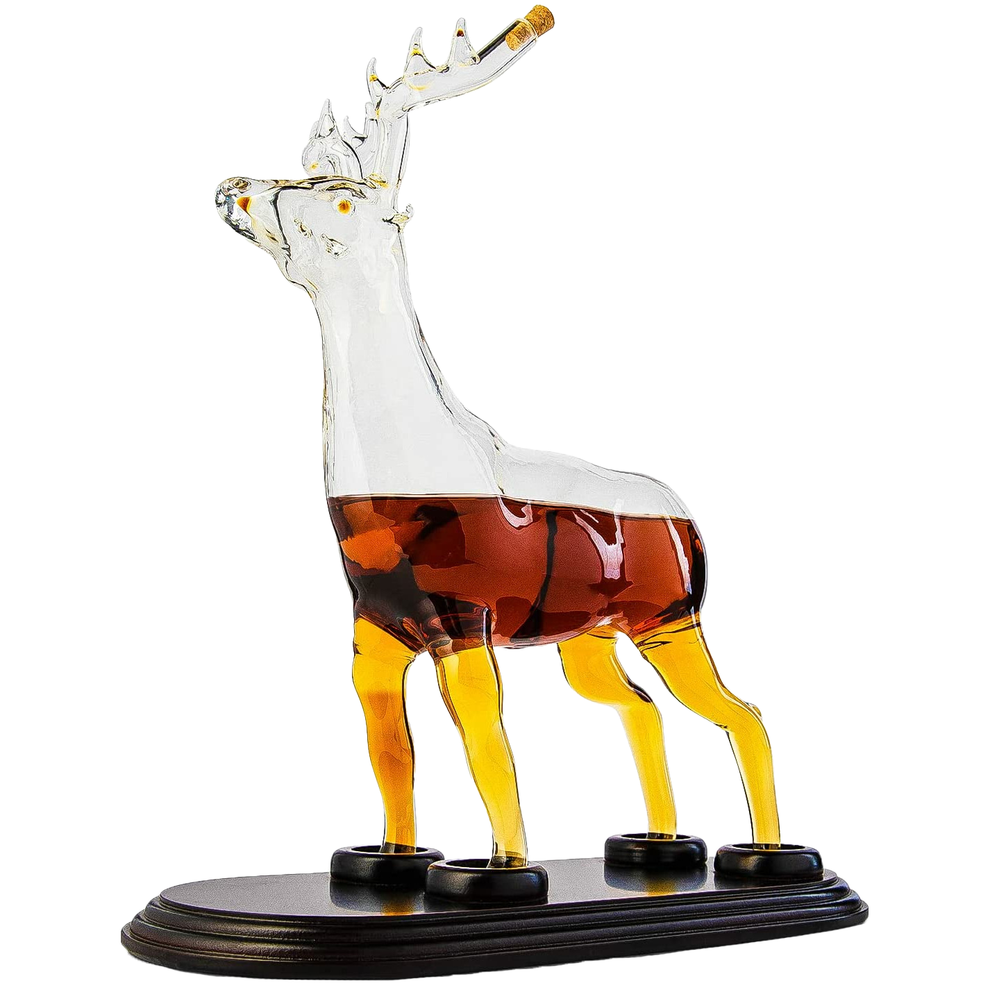 Stag Antler Crystal Decanter - Elegant Stag/Reindeer Liquor Decanter by The Wine Savant - Luxury Decanter for Bourbon, Scotch, or Whiskey 750ml Perfect For Any Bar, Hunter's Gift Hunting Enthusiasts