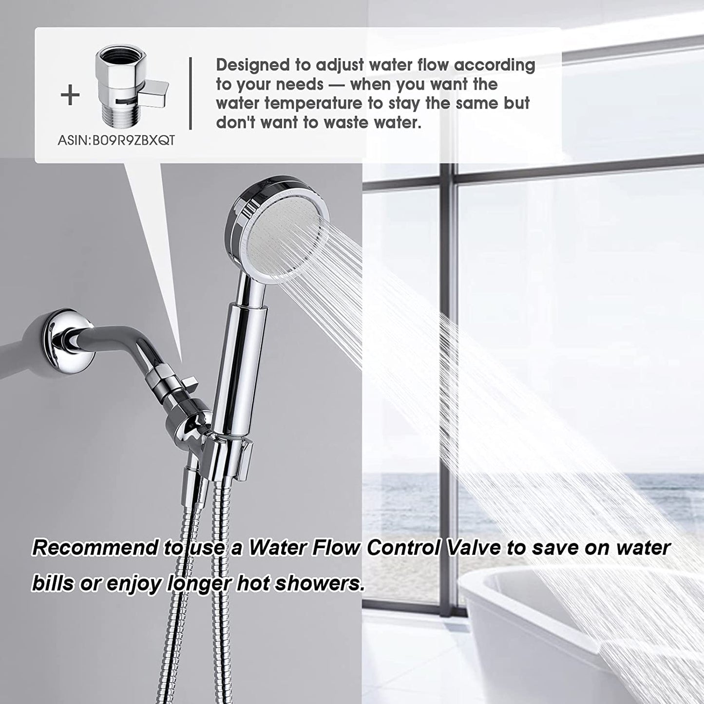 High Pressure Handheld Shower Head Kit, Handheld Shower with 60 Inch Hose and Bracket