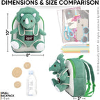 Green Triceratops Stuffed Animal Backpack, Toddler Backpack Girl Dinosaur Toys 3 Year Old Boys