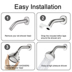 High Pressure Rain Shower Head, Angle Adjustable