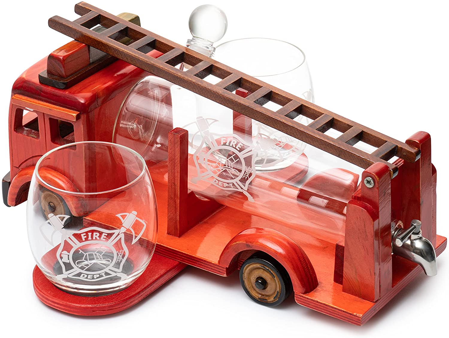 Firetruck Whiskey Decanter Set — 600ml with 2 Etched Glasses