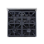 Kucht Professional 24" Gas Range Stainless Steel, True Simmer Burners, KFX2400X-S