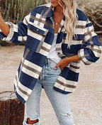 Western Charm Plaid Wool Coat - Cozy Checkered Wool Coat for Cowgirl Style Women