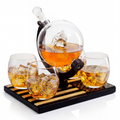 Marine Decanter Set With 4 Whiskey Glasses 1000ml Marines Gift Decanter by The Wine Savant
