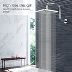 Bright Showers Shower Head Extension Arm with Flange S Shaped High Rise Extender,13 Inch