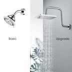 Bright Showers Shower Head Extension Arm with Flange S Shaped High Rise Extender,13 Inch