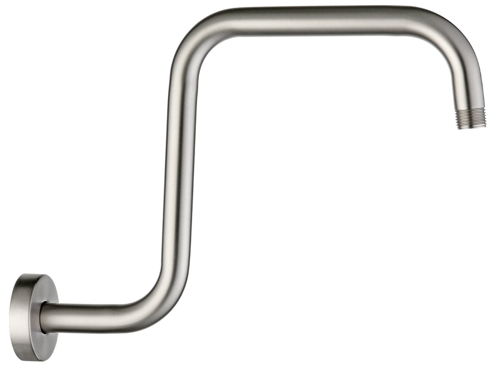 Bright Showers Shower Head Extension Arm with Flange S Shaped High Rise Extender,13 Inch