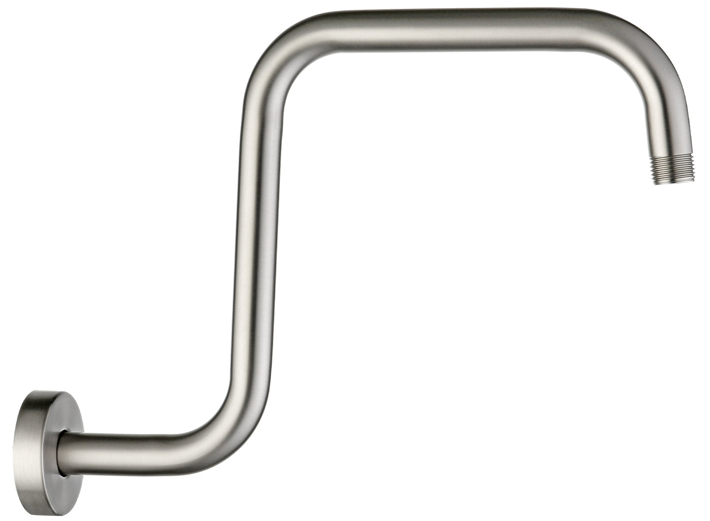 Bright Showers Shower Head Extension Arm with Flange S Shaped High Rise Extender,13 Inch