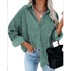Corduroy Country Chic Shirt – Stylish Single-Breasted Cowgirl Shirt