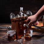 Whiskey & Wine Decanter Set 1250ml with 2 Whiskey Glasses, Liquor Dispenser For Home Bar, Ship Whiskey & Wine Decanter - Gift for Dad, Husband or Boyfriend - The Wine Savant Lead-Free Crystal Glass